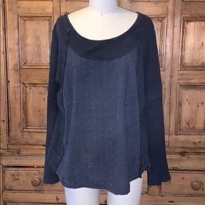 FREE PEOPLE multi material tee